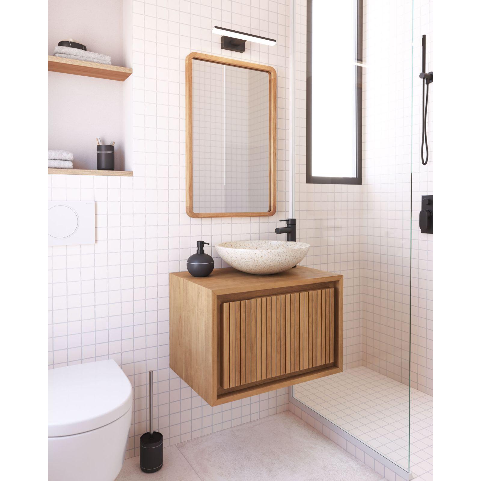 Aufsatzwaschbecken Delina Terrazo weiss 40x40