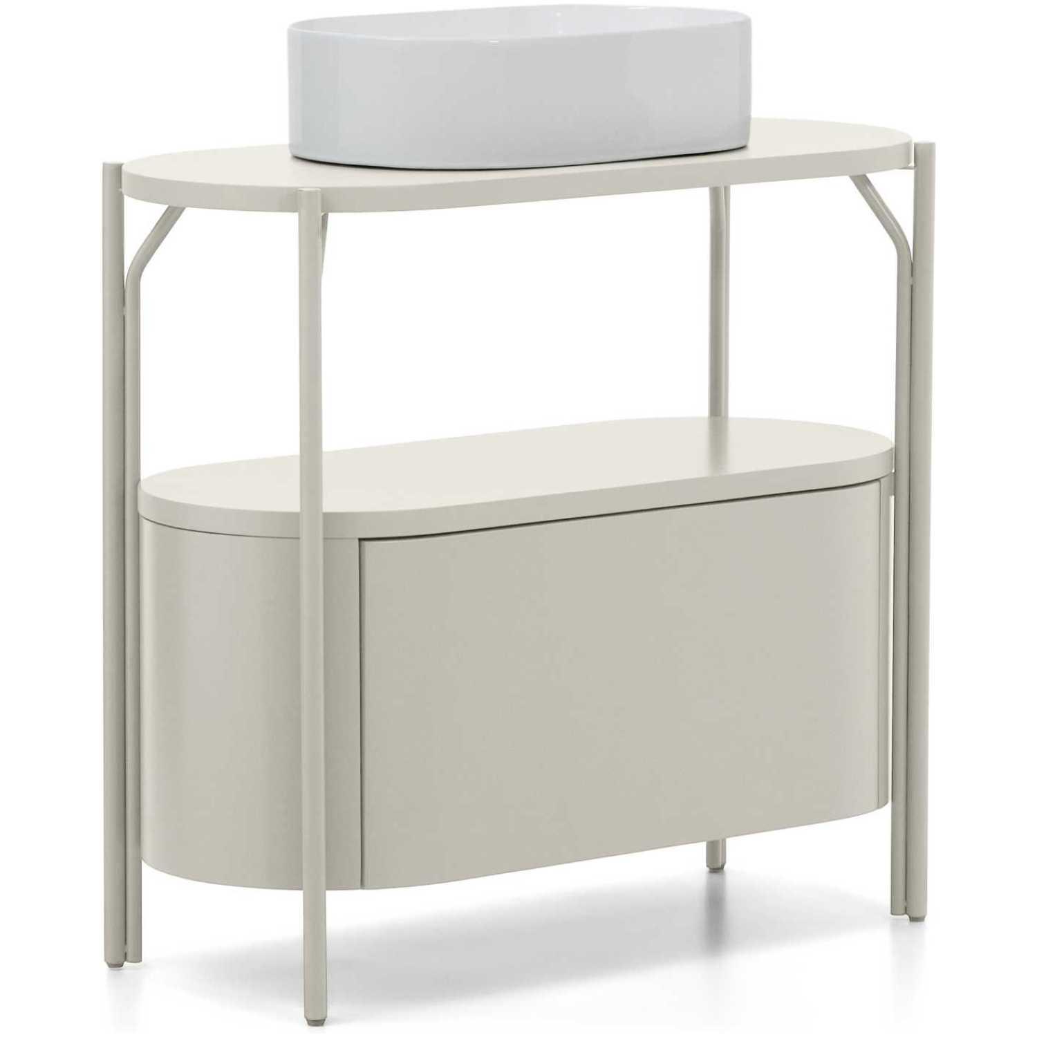 Badezimmermöbel Arely mit Stahlgestell und weiss lackiertem MDF 90x40