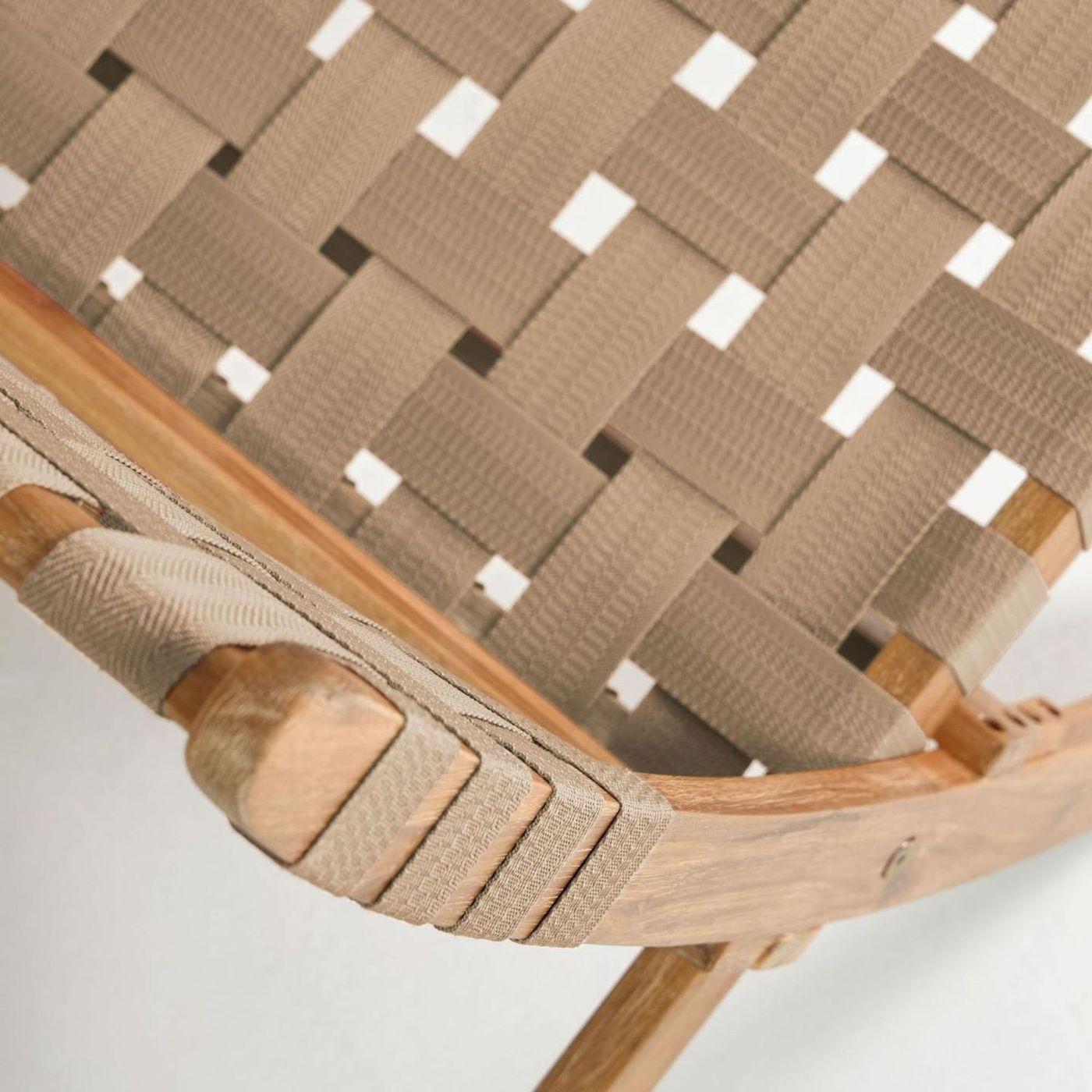 Gartensessel Klappstuhl Klappsessel Chabeli Akazienholz FSC Seil beige