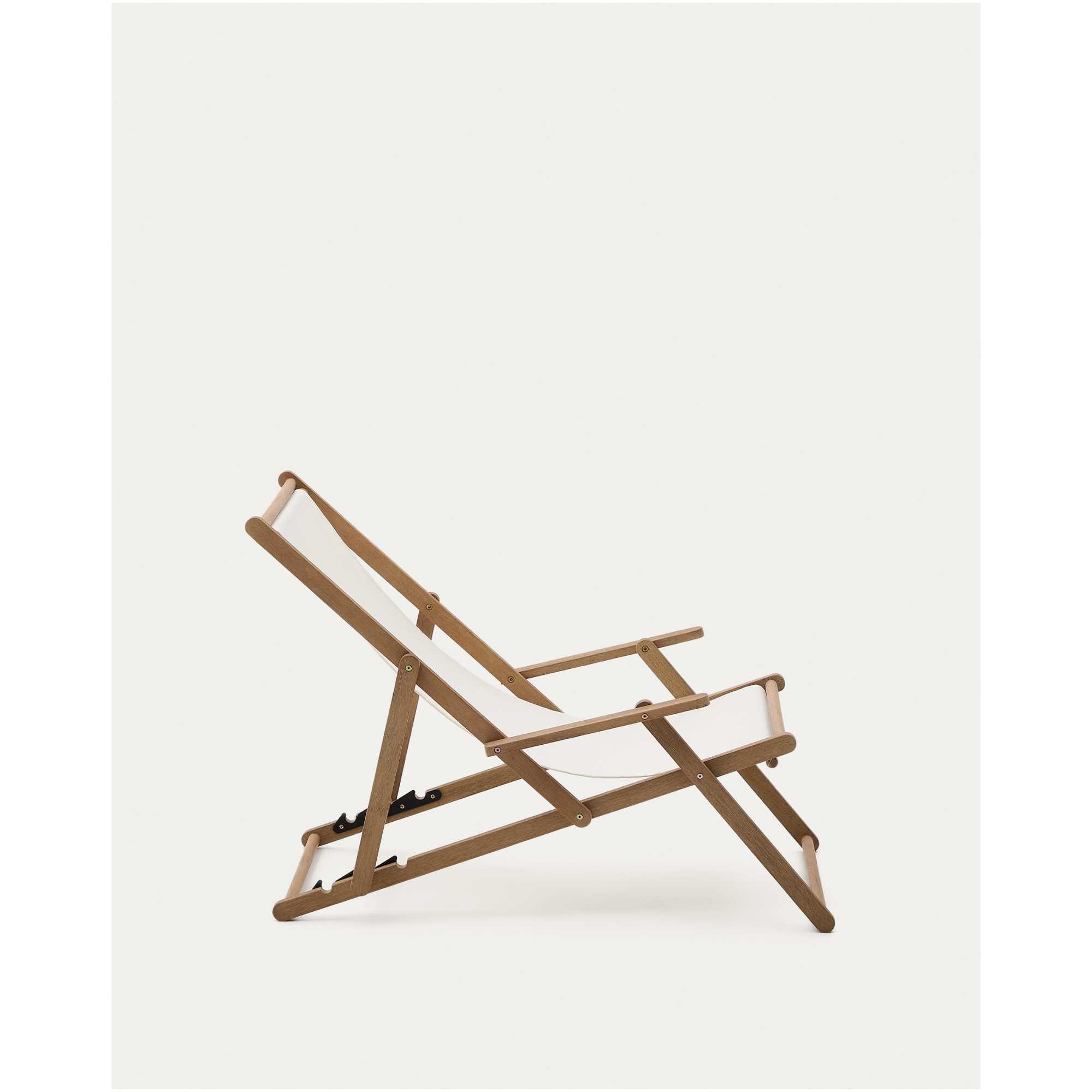Klappbarer Outdoor-Liegestuhl Vilara in Weiss aus massivem Akazienholz FSC 100%