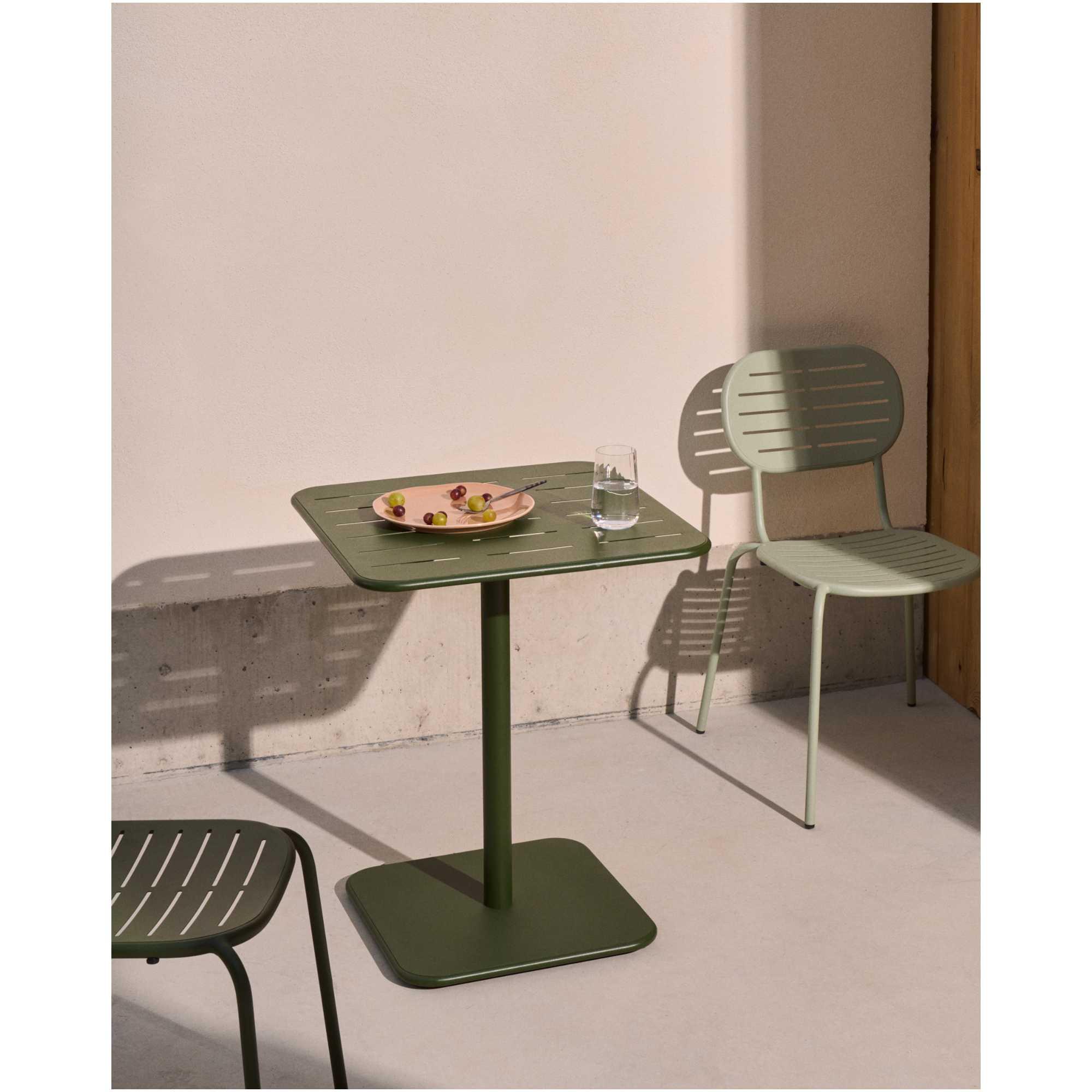 Gartentisch Bistro quadratisch Brai verzinkter Stahl grün 70x70