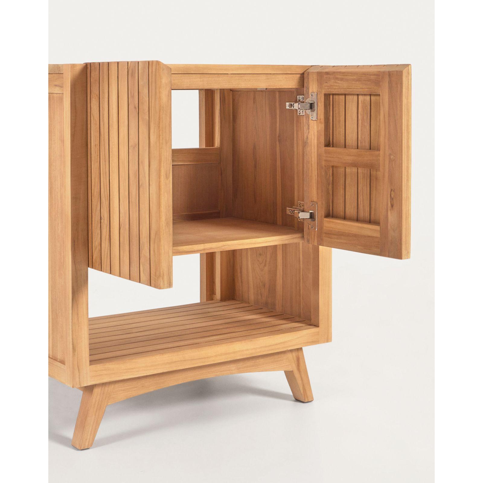 Badezimmermöbel Unterschrank Kuveni Teakholz massiv Natur 70x50