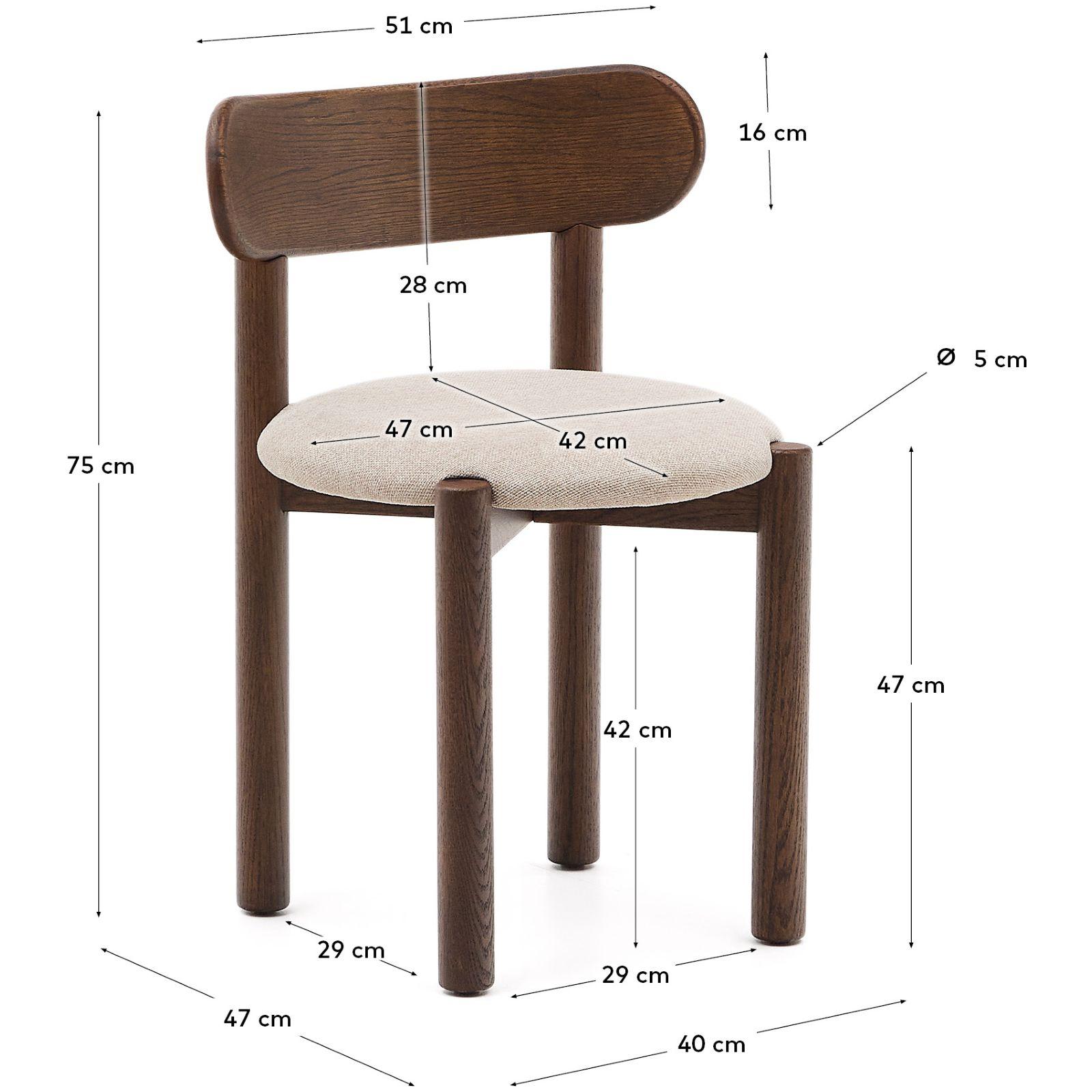 Design Stuhl Nebai Chenille braun Gestell Eichenholz nussbaum FSC
