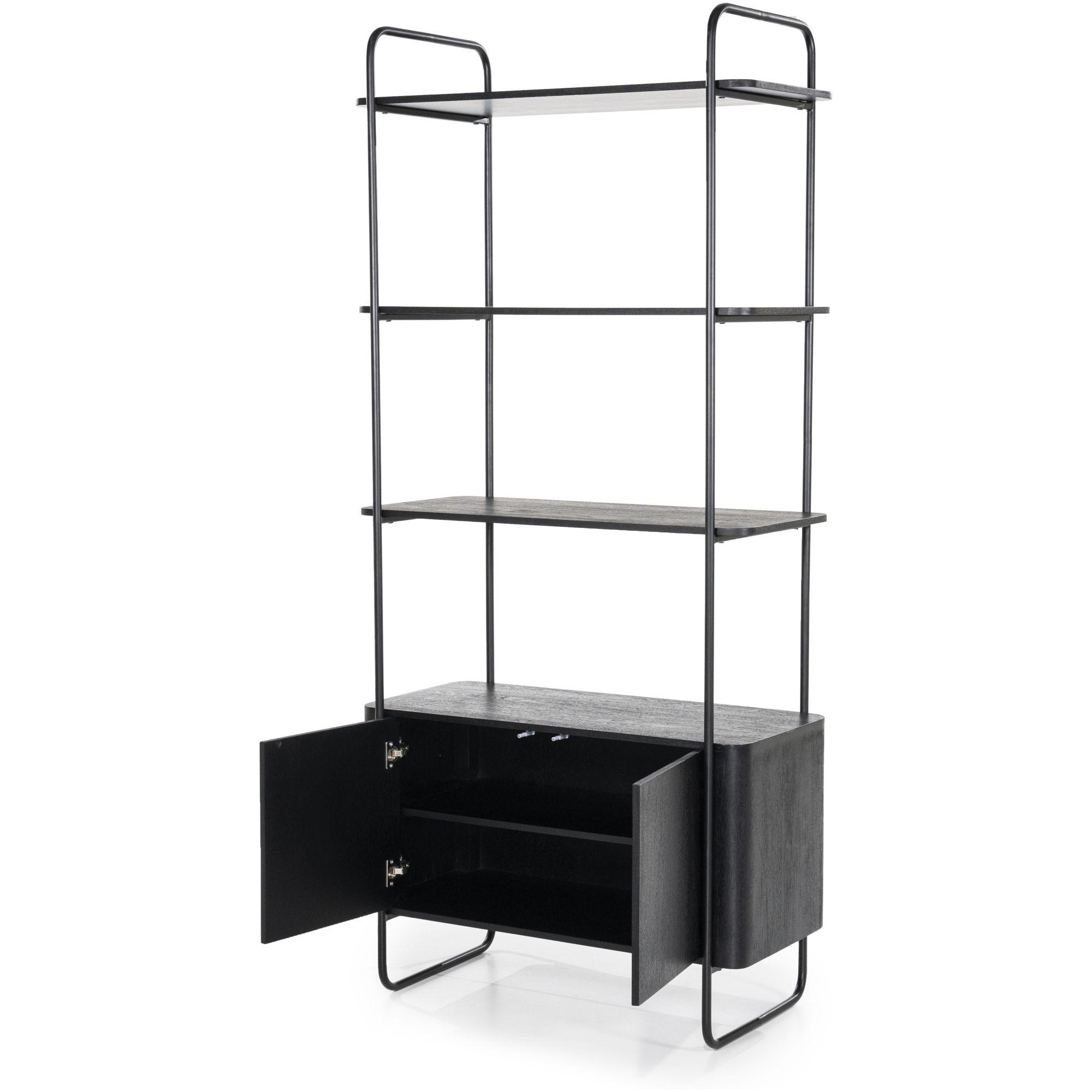 Bücherregal Charles Mangoholz schwarz 96x210