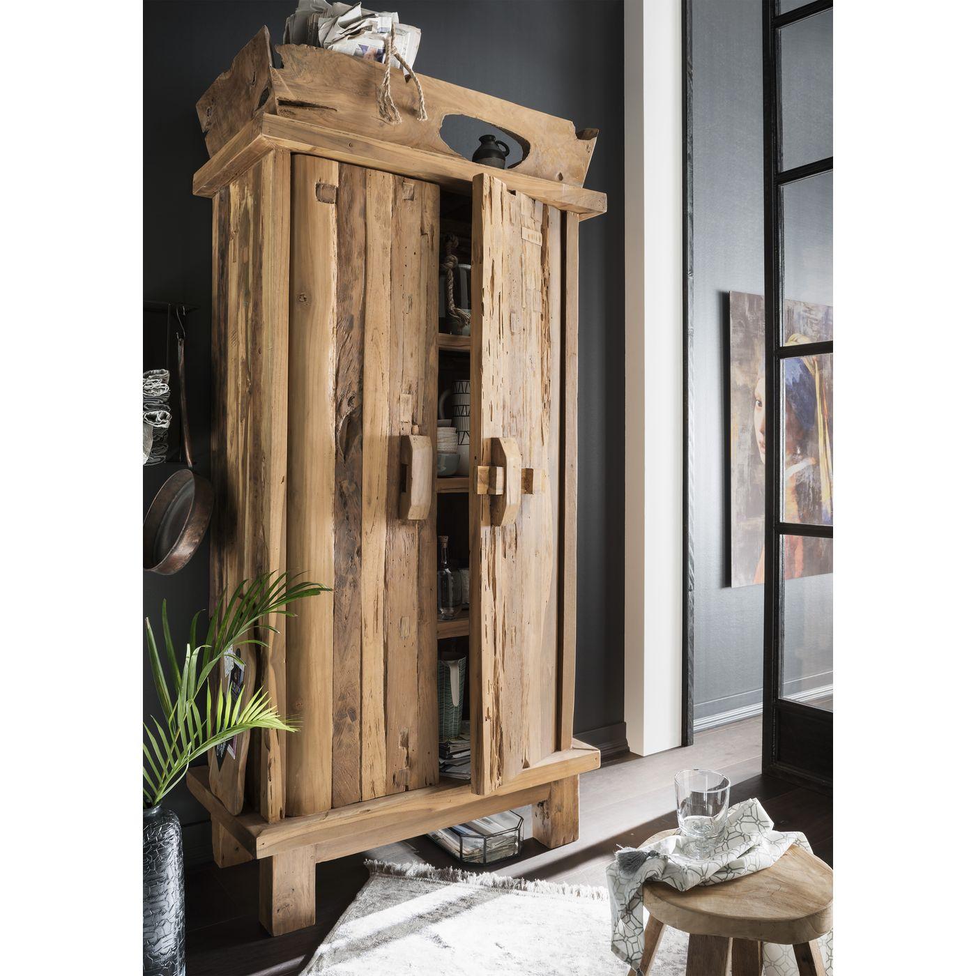 Massivholzschrank Kuta recyceltes Teak 100x200